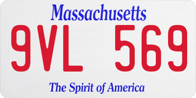 MA license plate 9VL569