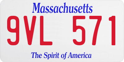 MA license plate 9VL571