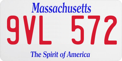 MA license plate 9VL572