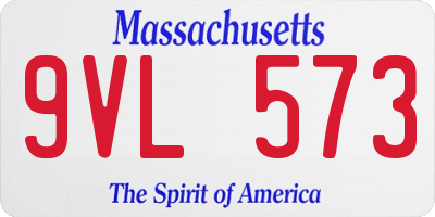MA license plate 9VL573