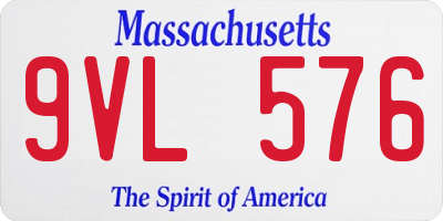 MA license plate 9VL576