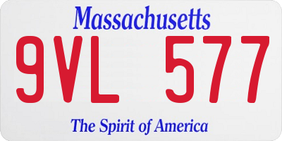 MA license plate 9VL577