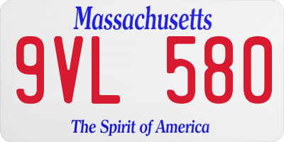 MA license plate 9VL580