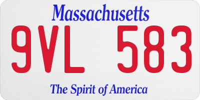 MA license plate 9VL583