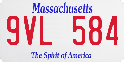 MA license plate 9VL584
