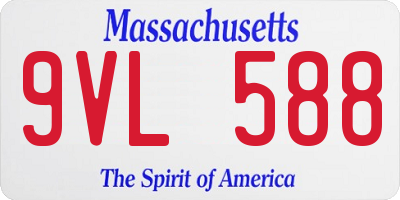 MA license plate 9VL588