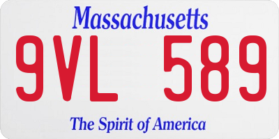MA license plate 9VL589
