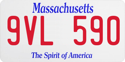MA license plate 9VL590