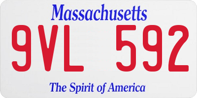 MA license plate 9VL592