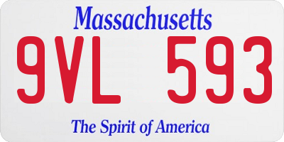 MA license plate 9VL593
