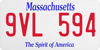 MA license plate 9VL594