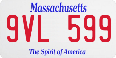 MA license plate 9VL599