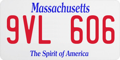 MA license plate 9VL606