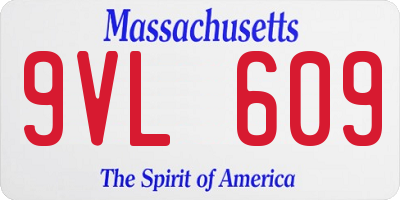 MA license plate 9VL609