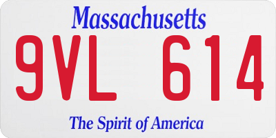 MA license plate 9VL614