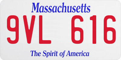 MA license plate 9VL616