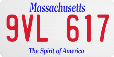 MA license plate 9VL617