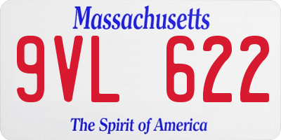 MA license plate 9VL622