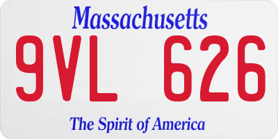MA license plate 9VL626