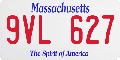 MA license plate 9VL627