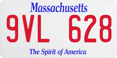 MA license plate 9VL628