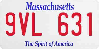MA license plate 9VL631