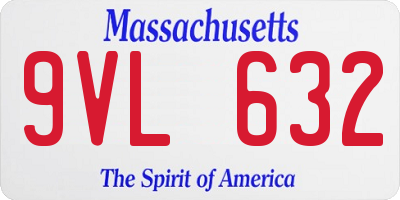 MA license plate 9VL632