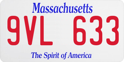MA license plate 9VL633