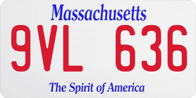 MA license plate 9VL636