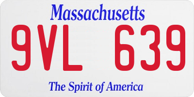 MA license plate 9VL639