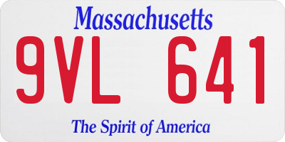 MA license plate 9VL641