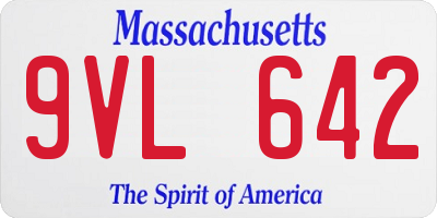 MA license plate 9VL642