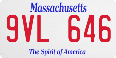 MA license plate 9VL646