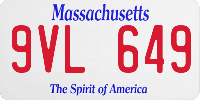 MA license plate 9VL649