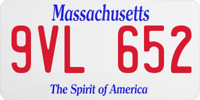 MA license plate 9VL652