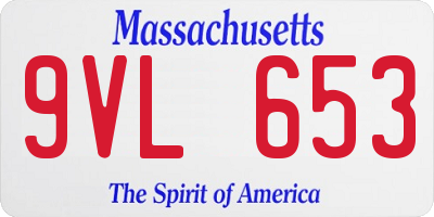 MA license plate 9VL653