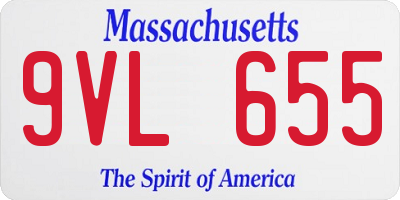 MA license plate 9VL655