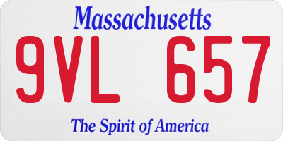 MA license plate 9VL657