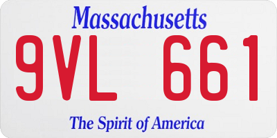 MA license plate 9VL661