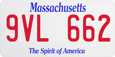 MA license plate 9VL662