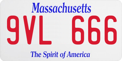 MA license plate 9VL666