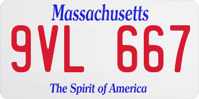 MA license plate 9VL667