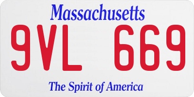 MA license plate 9VL669