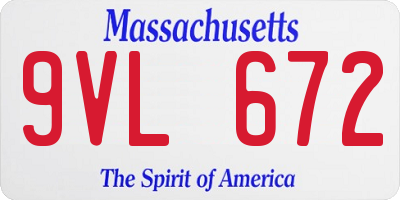MA license plate 9VL672