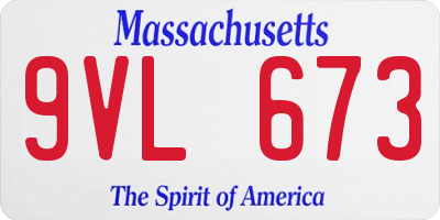 MA license plate 9VL673