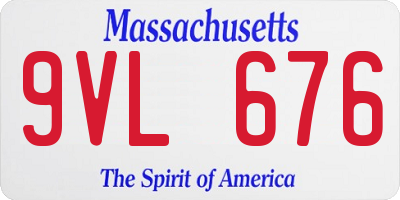 MA license plate 9VL676