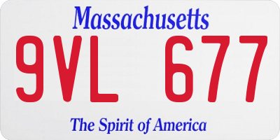 MA license plate 9VL677