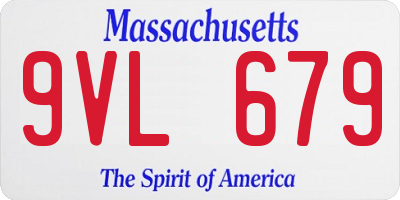 MA license plate 9VL679