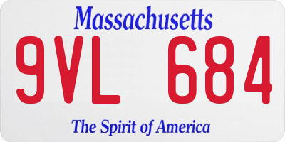 MA license plate 9VL684