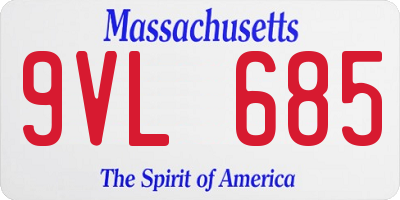 MA license plate 9VL685